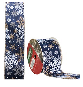FITA NATAL ARAMADA - 6,3CM X 2,75M - AZUL E BRANCO