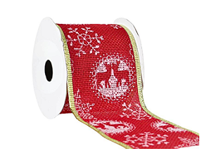 FITA NATAL ARAMADA - 6,3CM X 3M - VERMELHA