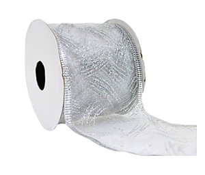 FITA NATALINA ARAMADA - 6,3CM X 3M - PRATA