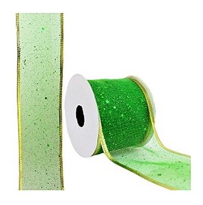 FITA NATALINA ARAMADA - 6,3CM X 3M - VERDE