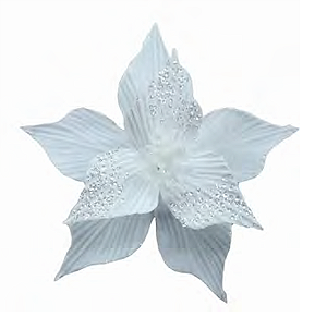 FLOR DE NATAL - 24CM - CABO 15CM - BRANCO