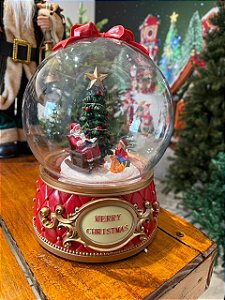 GLOBO DE NEVE - 26CM - NEVE - MUSICA - ILUMINADA - BATERIA