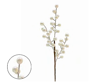 HASTE NATALINA - 38CM - 3 GALHOS - BERRY PEROLADO