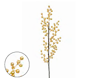 HASTE NATALINA - 70CM - 9 GALHOS - BERRY DOURADO