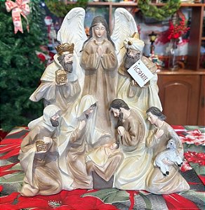 RESINA NATAL PRESEPIO (BEGE) 33X31,5cm
