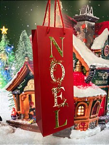 SACOLA DE PAPEL VINHO NOEL