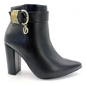 Bota Feminina Vizzano Cano Curto Bico Fino Salto Bloco Original - REF: 3105.105