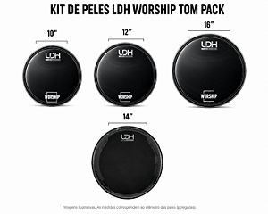 Kit de peles Worship 10"/12"/16" + 14" (Tom pack)