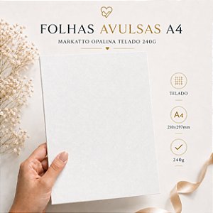 Folhas A4 Markatto Opalina Telado 240g
