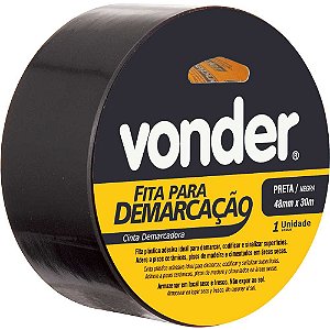Fita adesiva para demarcação 48mmx30m Preta VONDER