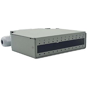 Mini DIO Trilho DIN para 12 Acopladores SC/LC/E2000 CINZA - VAZIO