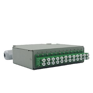 Mini DIO Trilho DIN 12FO SM 9/125µ LC-APC CINZA - COMPLETO