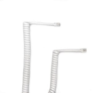 Cordão Espiral Modular com 10 metros BRANCO - 4 VIAS RJ9 4x4