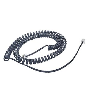 Cordão Espiral Modular KS PRETO - 3 metros (4 VIAS RJ9 4x4)