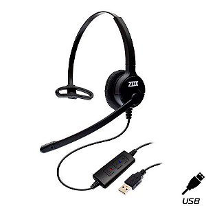 Fone Operador ZOX DH-80 - Headset USB Padrão