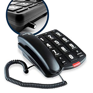 Telefone com AMPLIFICADOR Interno modelo TOK FÁCIL PRETO