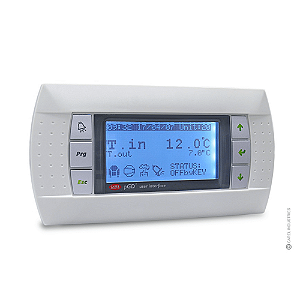 IHM PGD0 com 8 linhas moldura branca botões cinzas