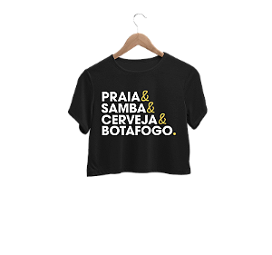CROPPED PRAIA, SAMBA, CERVEJA, CARNAVAL E BOTAFOGO