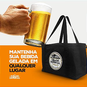 Bolsa Térmica 15 litros Preta - Cerveja Cidade Imperial