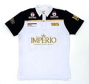 Camiseta MASCULINA Branca Polo Império RACING 105 - Loja Cidade Imperial |  Produtos da Cerveja Cidade Imperial