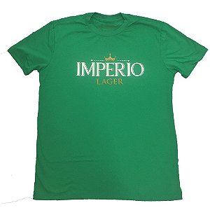 Camiseta MASCULINA Cerveja Império Lager verde com logo estampado
