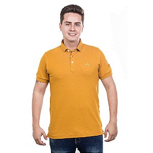 Camiseta Polo Império com Coroa Bordada - Amarela