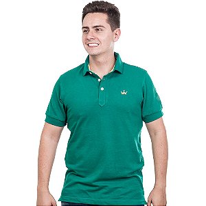 Camiseta Polo Império com Coroa Bordada - Verde