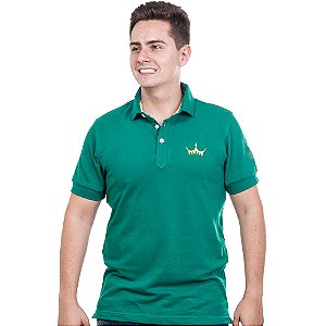 Camiseta Polo Império com Coroa em Alto Relevo - Verde