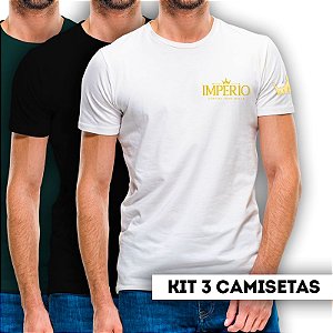 Kit 3 Camiseta MASCULINA Cerveja Império Puro Malte