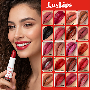 Batom LuvLips Cremoso Hidratante Luv Beauty – conforto, cor intensa e tratamento labial