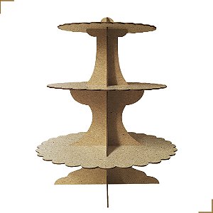 Torre Porta Brigadeiro Ondulado 3 Andares Mdf Doces Festa