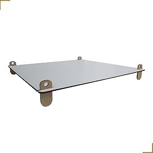 Bandeja Em Mdf Branco Com Pés Desmontáveis 25x15cm Decoração