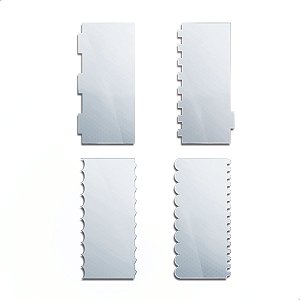 Espátula 15cm Acrílico Alisador Bolo Confeitaria Kit 4 Un