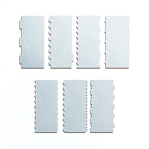 Espátula 20cm Acrílico Alisador Bolo Confeitaria Kit 7 Un