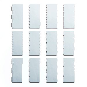 Kit 12 Espátulas Decorativa Para Confeitaria Com 24 Desenhos Diferentes 20x07cm