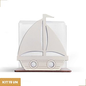 Porta Guardanapo Barco Veleiro Marinheiro Mdf 12cm Kit 15