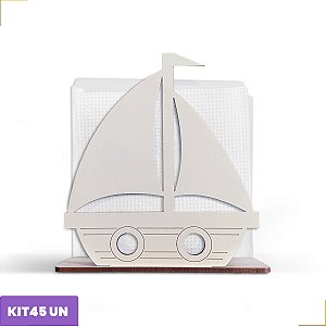 Porta Guardanapo Barco Veleiro Marinheiro Mdf 12cm Kit 45