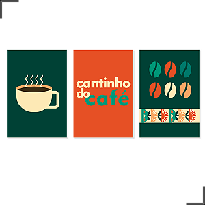 Placa Quadro Decorativo Cantinho do Café Em MDF 30x20cm Kit 3