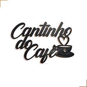 Aplique Decorativo Cantinho do Café Em MDF 35x23cm Preto