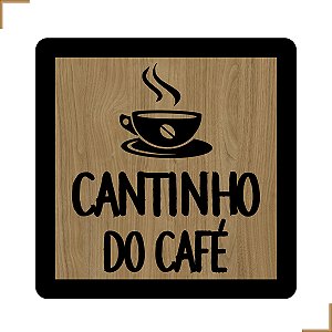 Placa Quadro Decorativo Cantinho do Café Em MDF 20x20cm