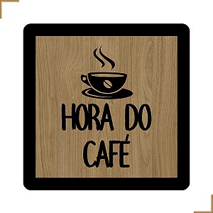 Placa Quadro Decorativo Hora do Café Em MDF 20x20cm