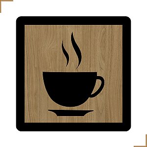Placa Quadro Decorativo Xicára 1 Em MDF 20x20cm