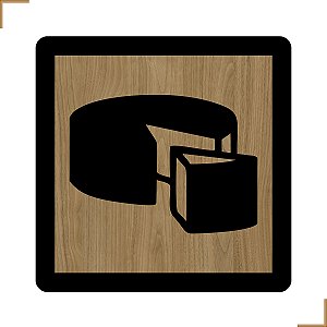 Placa Quadro Decorativo Queijo Em MDF 20x20cm