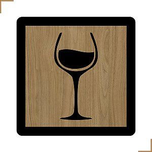 Placa Quadro Decorativo Taça Em MDF 20x20cm