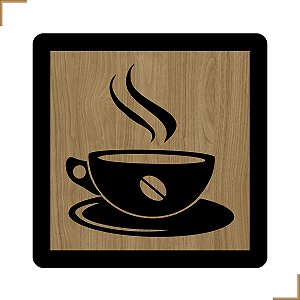 Placa Quadro Decorativo Xicára 2 Em MDF 20x20cm