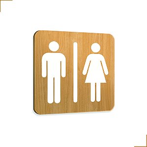Placa de Sinalização Sanitário Banheiro em Mdf Adesivado 20X20cm 3697