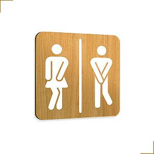 Placa de Sinalização Sanitário Banheiro em Mdf Adesivado 20X20cm 3698