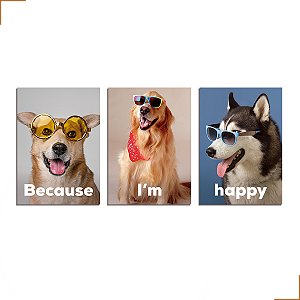 Placa Quadro Decorativo Pet Lovers Dog Estimação Em MDF 30x20cm Kit 3 Modelo 1