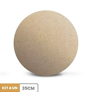 Sousplat Supla Soupla Suplat 35cm Mdf Cru 3mm Kit Com 4