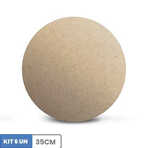 Sousplat Supla Soupla Suplat 35cm Mdf Cru 3mm Kit Com 6
